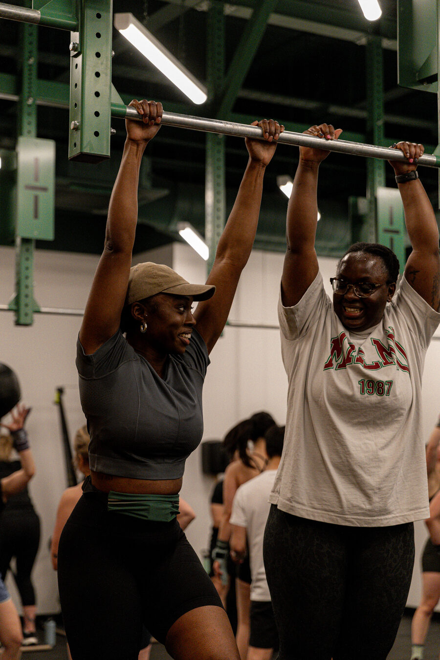 A new member training alongside the rest of the class at Gymnasium